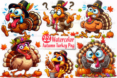 Autumn Funny Turkey Clipart Bundle - CraftNest - Digital Crafting and Art