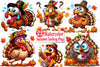 Autumn Funny Turkey Clipart Bundle
