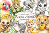 Cute Tropical Animal Friends Clipart Bundle