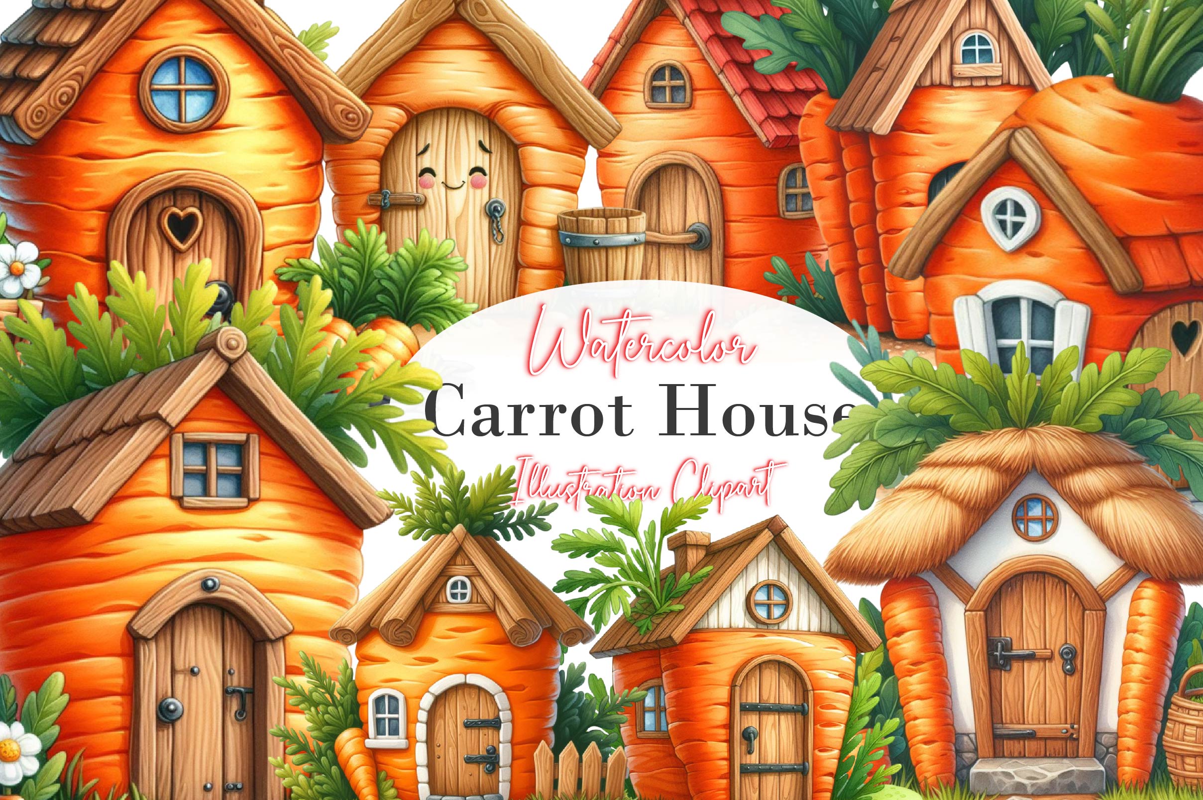 Easter Carrot House Clipart Bundle - CraftNest - Digital Crafting and Art