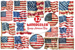 Vintage Grunge American Flag Clipart Bundle - CraftNest - Digital Crafting and Art