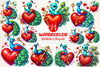 Valentines Peacock Clipart Bundle
