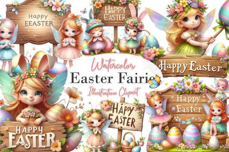 Easter Fairies Clipart Bundle - CraftNest - Digital Crafting and Art