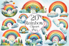 Set Of Rainbow Clipart Bundle - CraftNest - Digital Crafting and Art