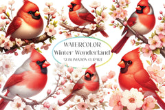 Winter Wonderland Cardinal Clipart Bundle - CraftNest - Digital Crafting and Art