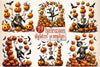 Funny Halloween Skeleton Pumpkin Clipart Bundle