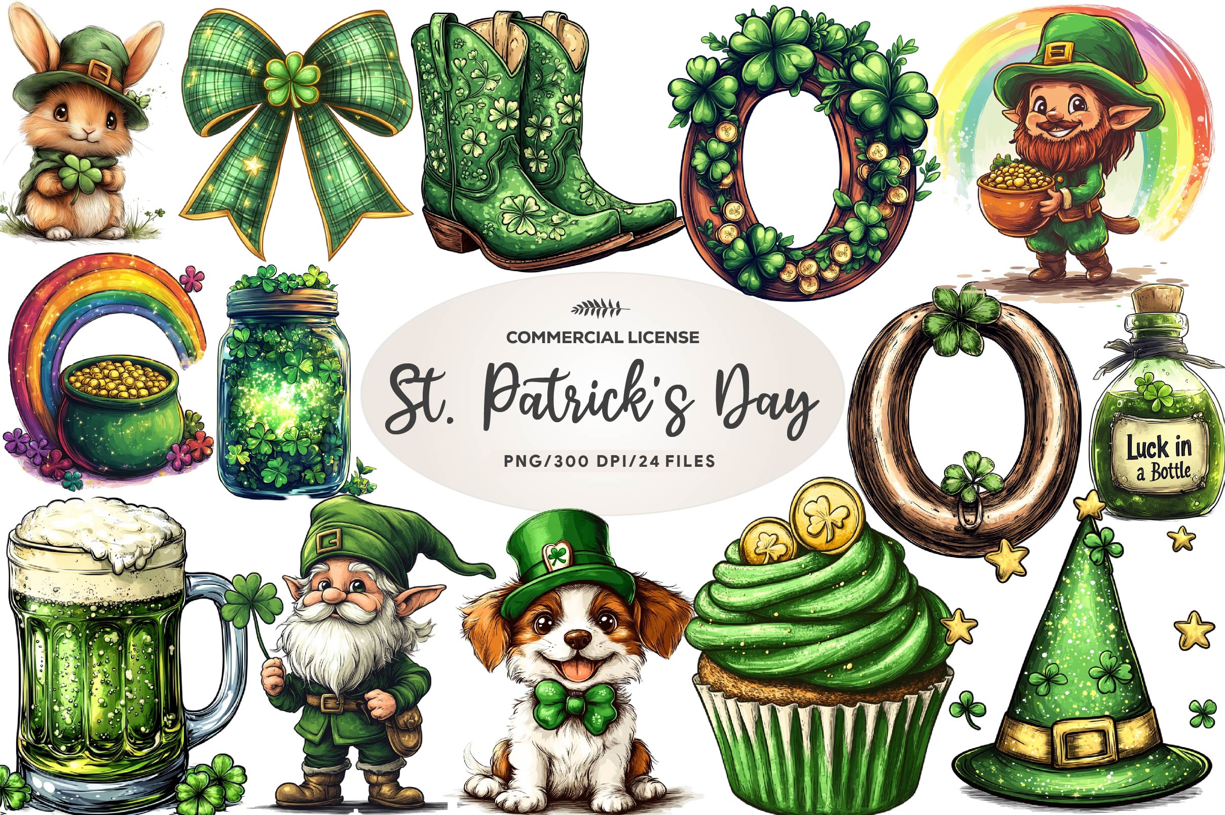 St Patricks Day Clipart Bundle 2 - CraftNest - Digital Crafting and Art