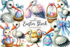 Cute Easter Stork Clipart Bundle