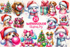 Groovy Christmas Dog And Bubblegum Clipart Bundle