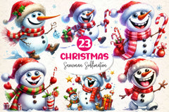 Funny Christmas Snowman Clipart Bundle 3 - CraftNest - Digital Crafting and Art