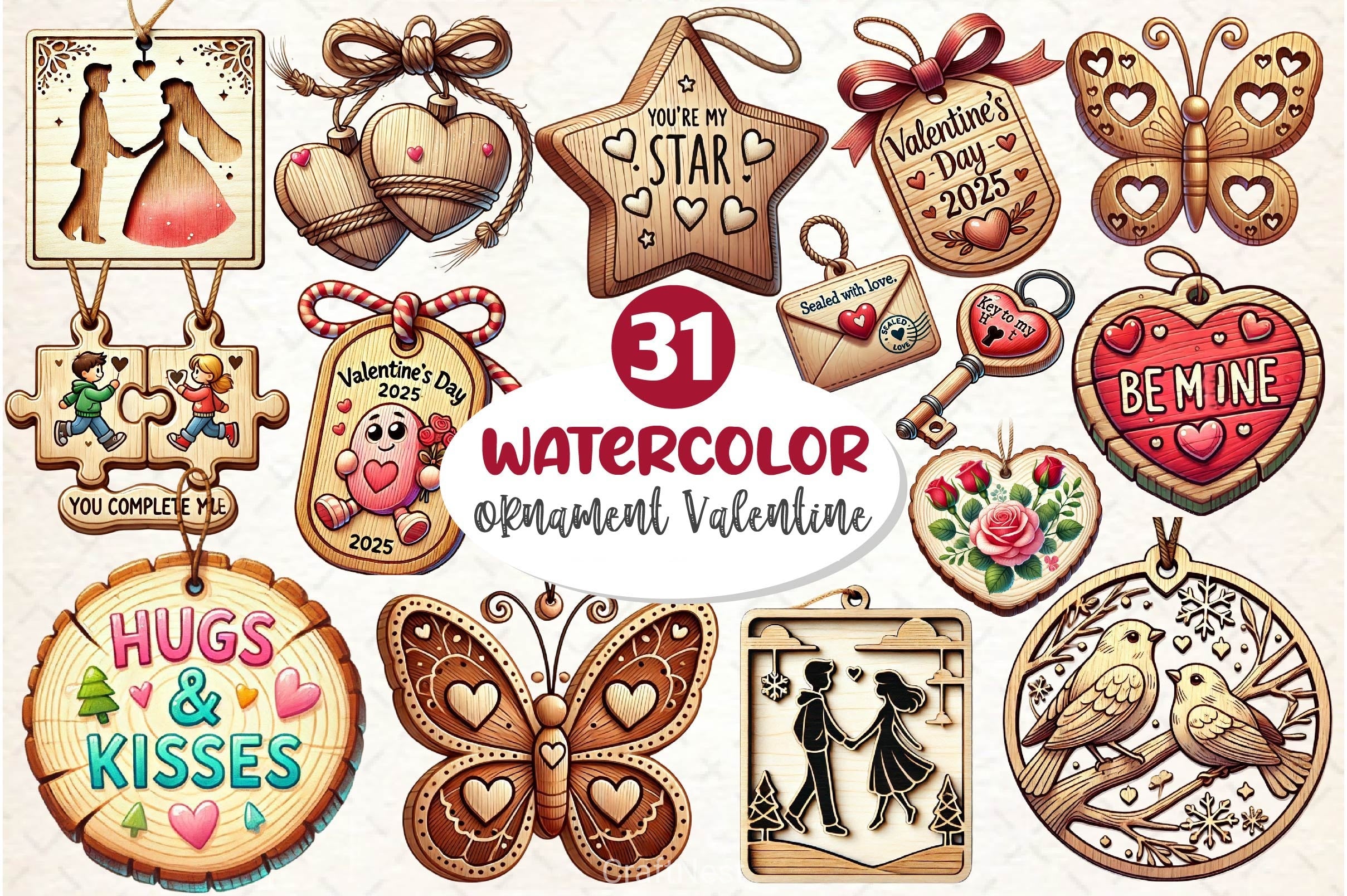 Ornament Valentine's Day Clipart Bundle - CraftNest - Digital Crafting and Art