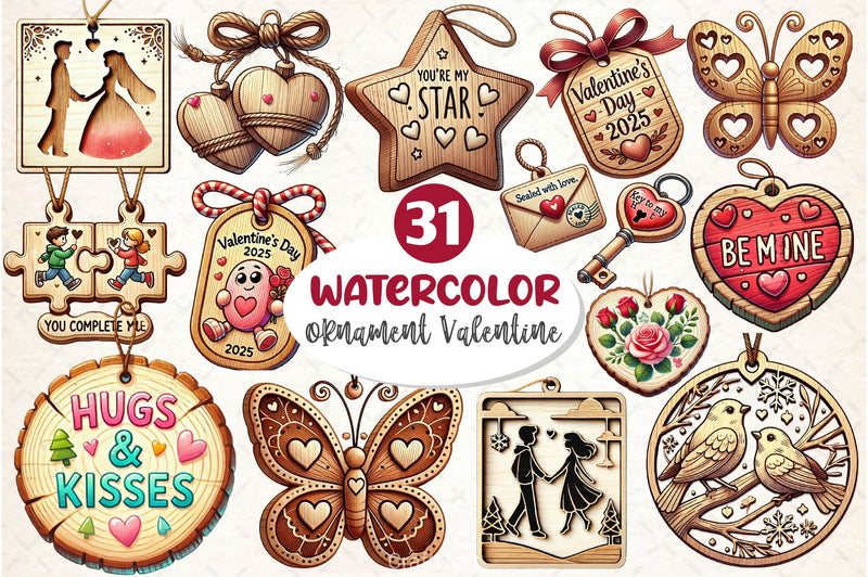 Ornament Valentine's Day Clipart Bundle - CraftNest - Digital Crafting and Art