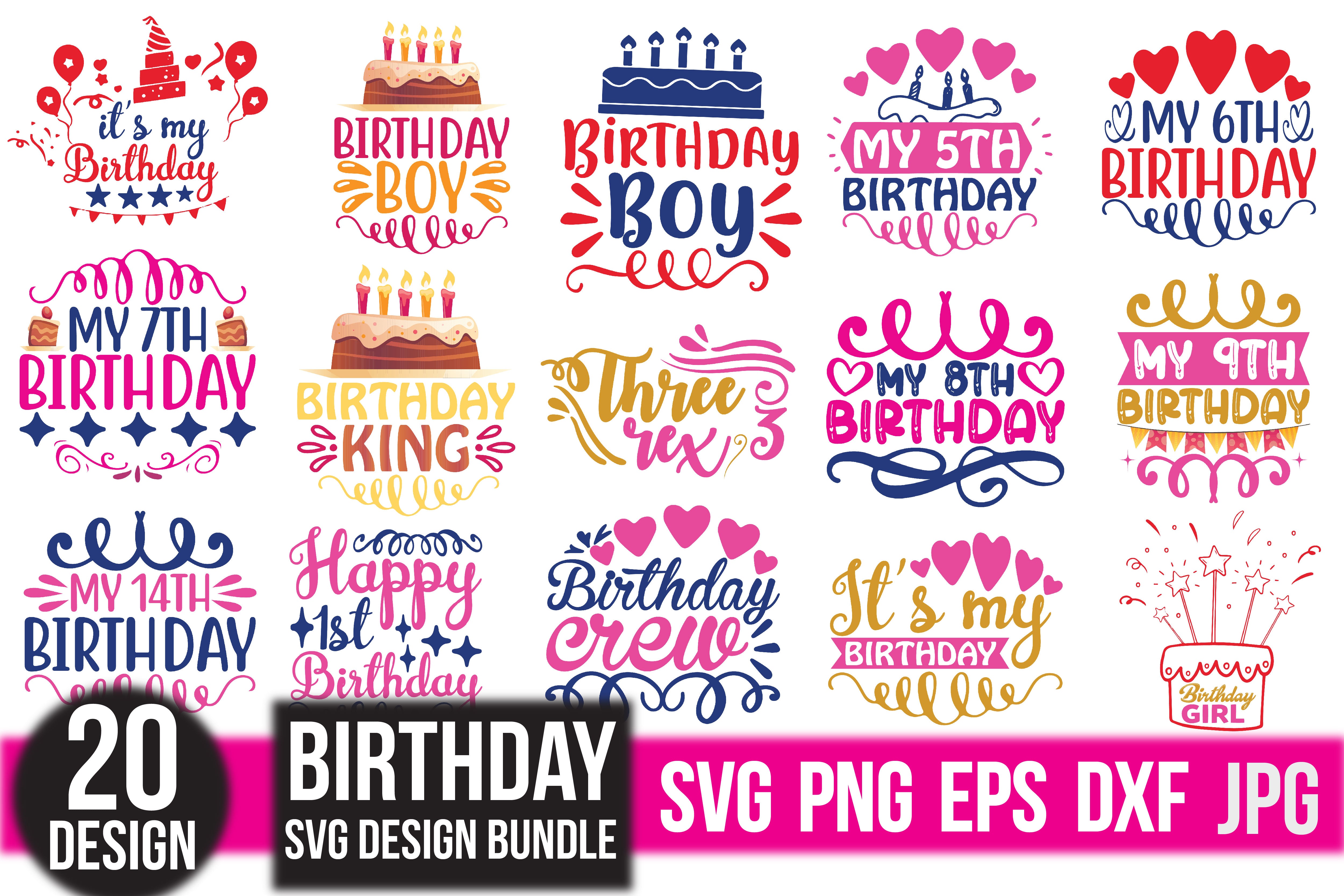 Birthday SVG Bundle 1 - CraftNest - Digital Crafting and Art