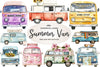 Summer Retro Van Clipart Bundle