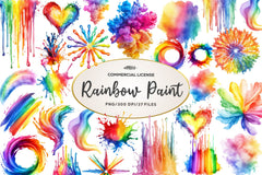 Rainbow Paint Splash Clipart Bundle - CraftNest - Digital Crafting and Art