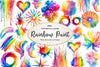Rainbow Paint Splash Clipart Bundle
