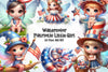 Patriotic Little Girl Clipart Bundle