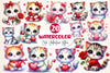 Cute Valentine Kitten Clipart Bundle 2