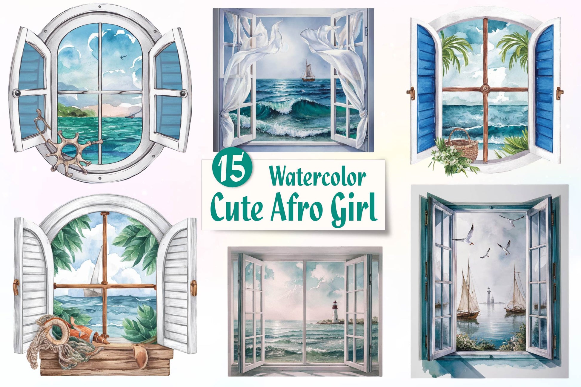Vintage Nautical Window Clipart Bundle - CraftNest - Digital Crafting and Art