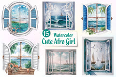 Vintage Nautical Window Clipart Bundle - CraftNest - Digital Crafting and Art