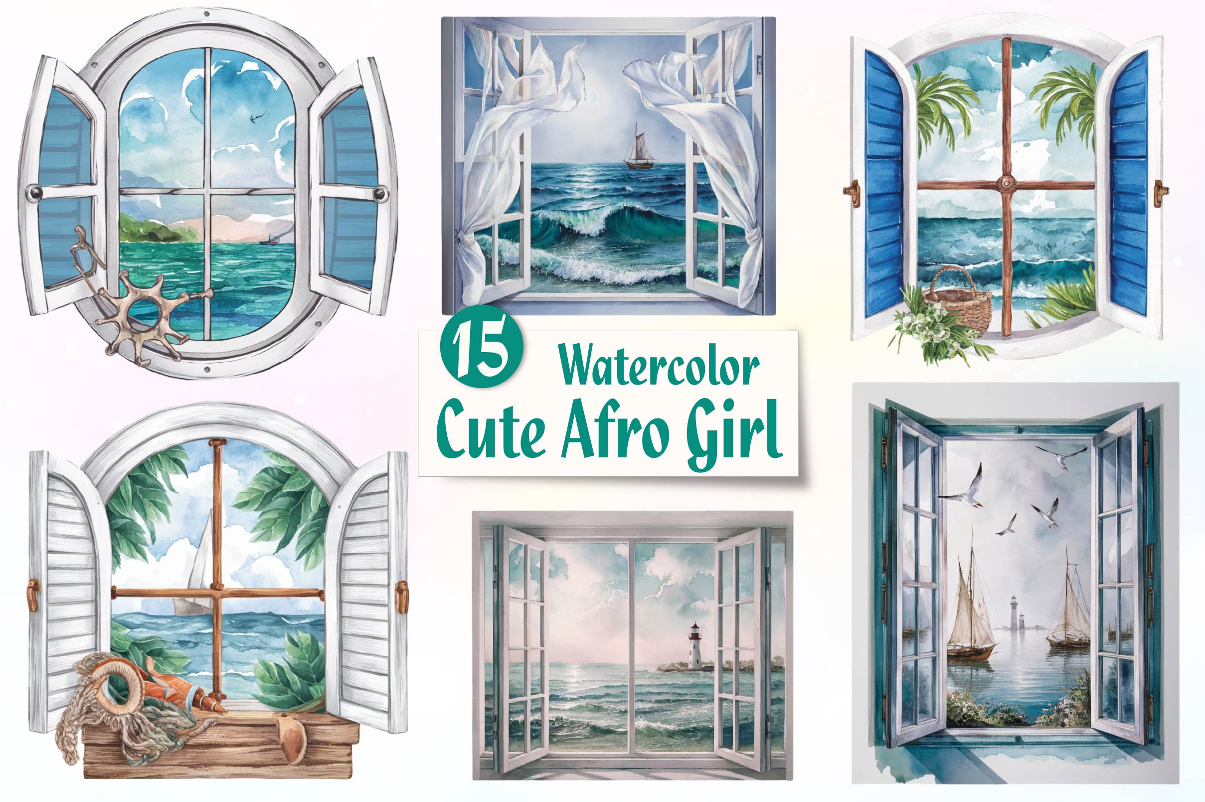 Vintage Nautical Window Clipart Bundle - CraftNest - Digital Crafting and Art