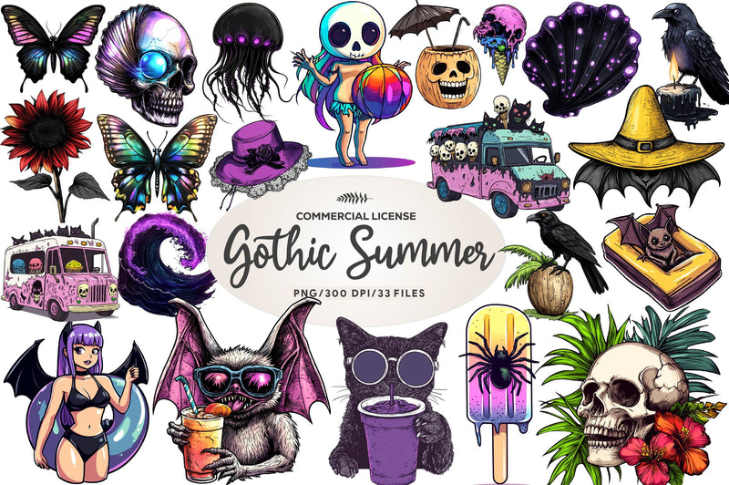 Gothic Summer Clipart Bundle 2 - CraftNest - Digital Crafting and Art