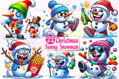 Funny Snowman Clipart Bundle - CraftNest - Digital Crafting and Art