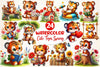 Cute Tiger With Floral Spring Clipart Bundle