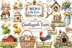 Spring Countryside Farm Clipart Bundle - CraftNest - Digital Crafting and Art