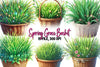 Spring Grass In Basket Clipart Bundle