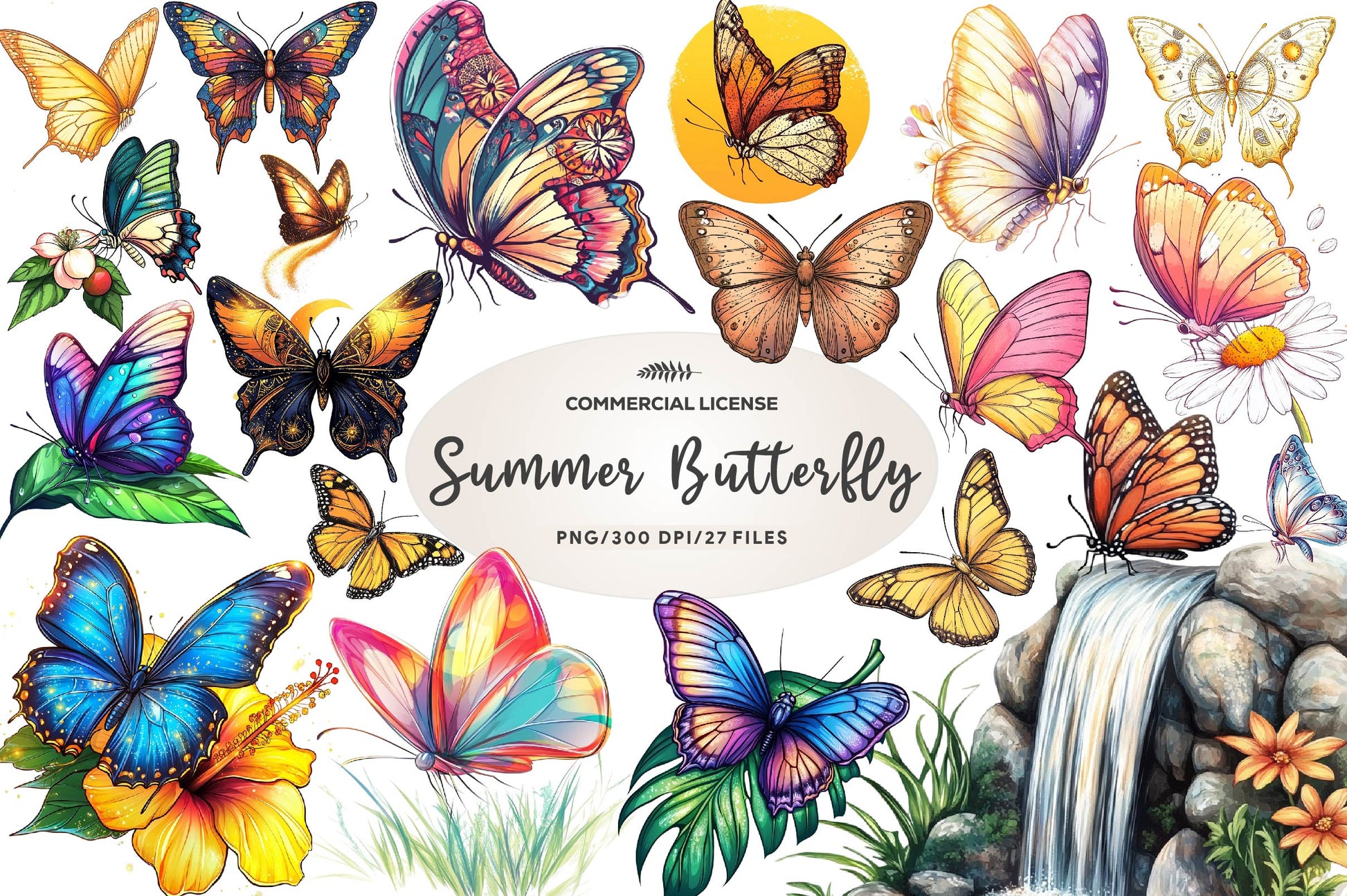 Summer Butterfly Clipart Bundle 2 - CraftNest - Digital Crafting and Art