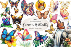 Summer Butterfly Clipart Bundle 2 - CraftNest - Digital Crafting and Art