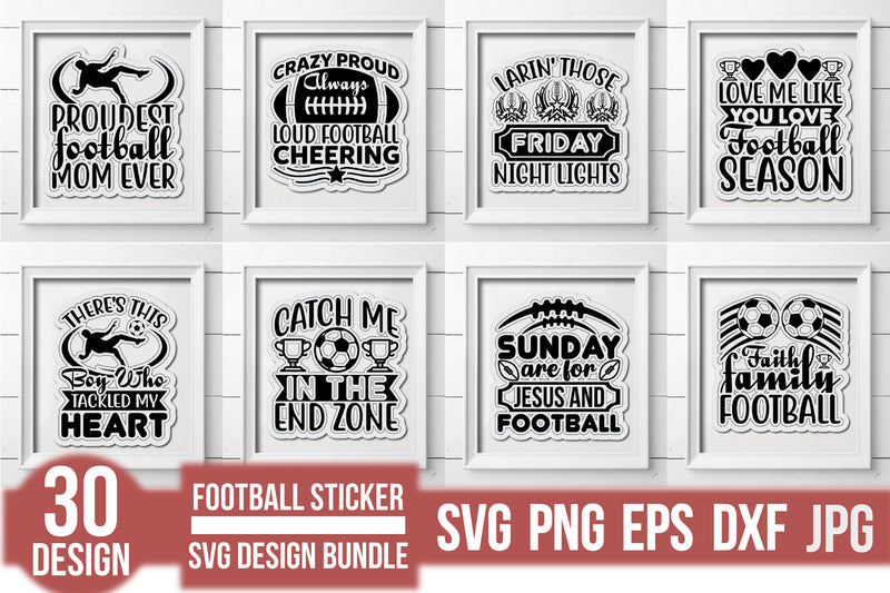 Football Sticker SVG Bundle - CraftNest - Digital Crafting and Art