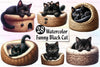 Quirky Funny Black Cat Clipart Bundle 1