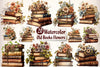 Old Books With Flowers Clipart Bundle