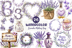 Lavender Mothers Day Clipart Bundle - CraftNest - Digital Crafting and Art