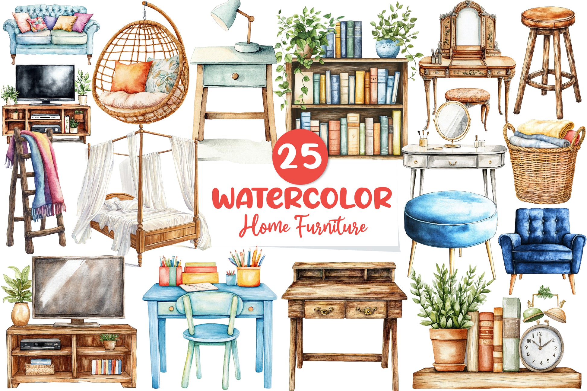 Home Furniture Clipart Bundle - CraftNest - Digital Crafting and Art
