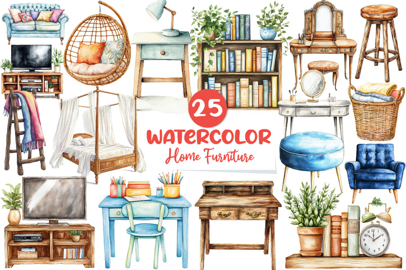 Home Furniture Clipart Bundle - CraftNest - Digital Crafting and Art