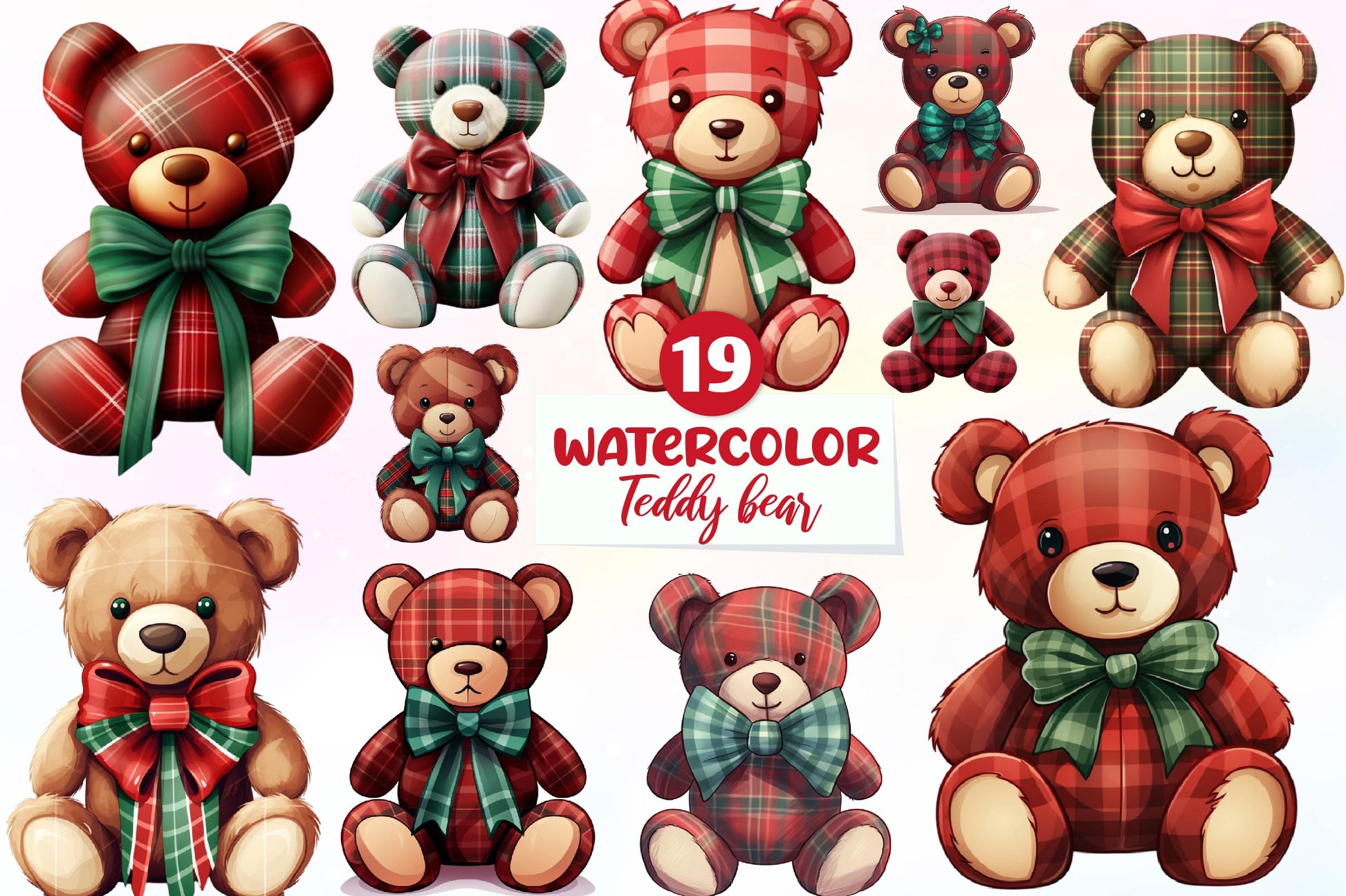 Christmas Teddy Bear Clipart Bundle - CraftNest - Digital Crafting and Art