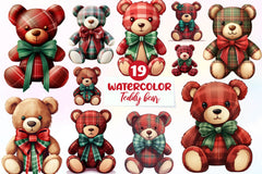 Christmas Teddy Bear Clipart Bundle - CraftNest - Digital Crafting and Art