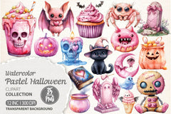 Pink Pastel Halloween Clipart Bundle - CraftNest - Digital Crafting and Art