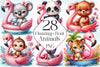Flamingo Boat Animals Clipart Bundle