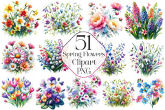 Spring Flowers Clipart Bundle 2 - CraftNest - Digital Crafting and Art