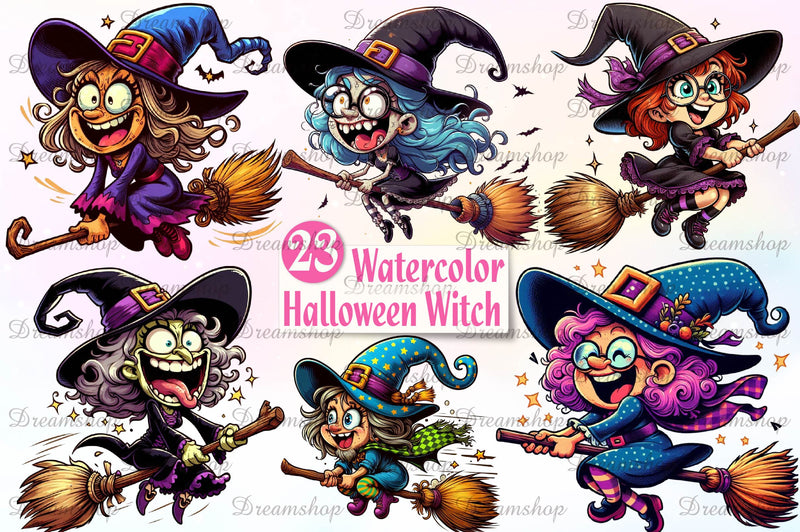 Halloween Witch Clipart Bundle 2 - CraftNest - Digital Crafting and Art