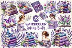 Spring Books Clipart Bundle 2 - CraftNest - Digital Crafting and Art