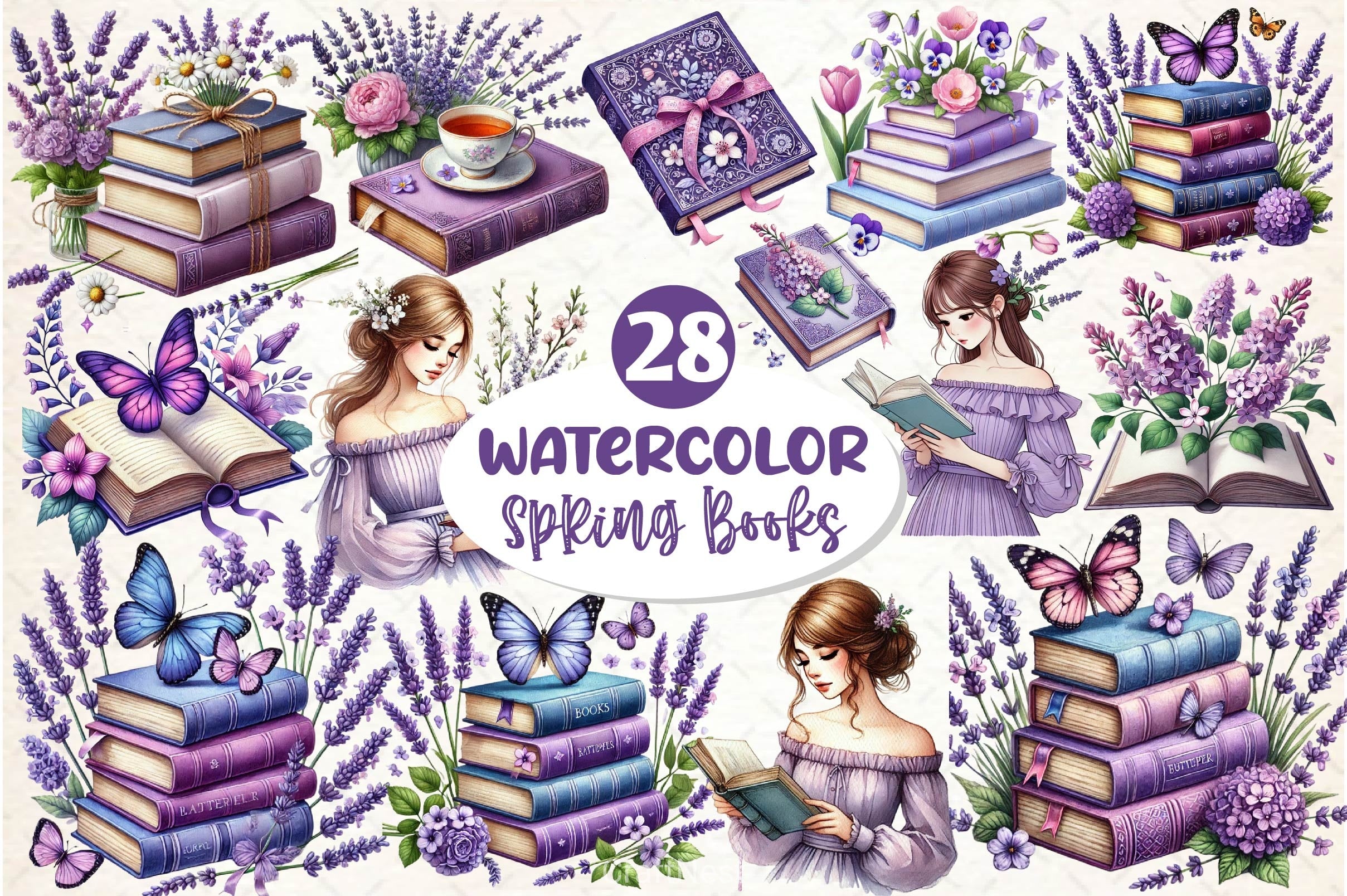 Spring Books Clipart Bundle 2 - CraftNest - Digital Crafting and Art