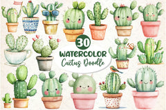 Cactus Doodle Clipart Bundle 2 - CraftNest - Digital Crafting and Art