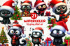 Funny Christmas Black Cat Clipart Bundle 2