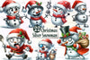 Silver Christmas Snowman Clipart Bundle