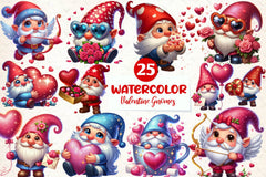 Valentine Gnomes Clipart Bundle - CraftNest - Digital Crafting and Art